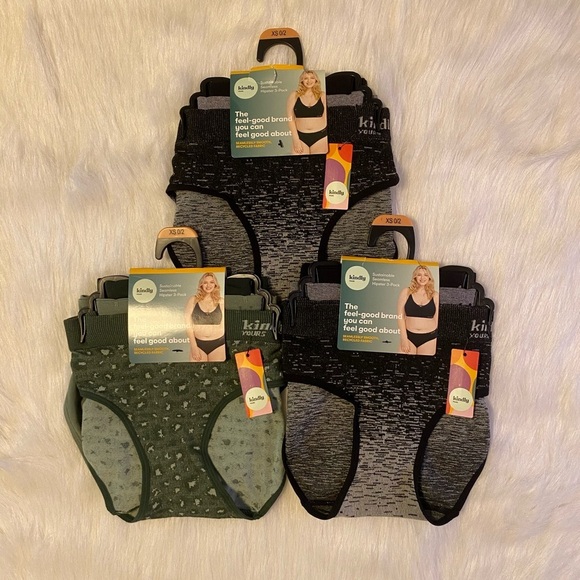 Other - Kindly Yours‎ Panties Womens Size XS Green Black Seamless Hipster Panty Bundle